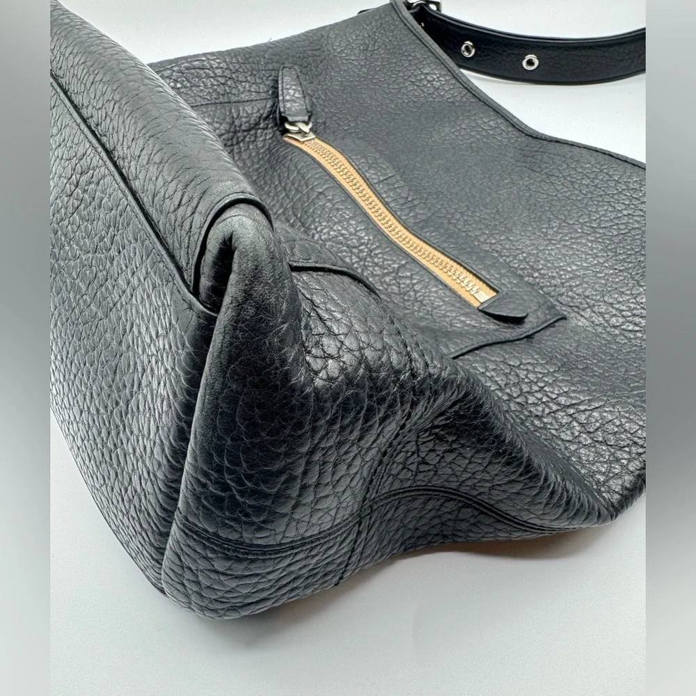 Coach Sara Black Textured Leather Shoulder Bag | Good Used Condition